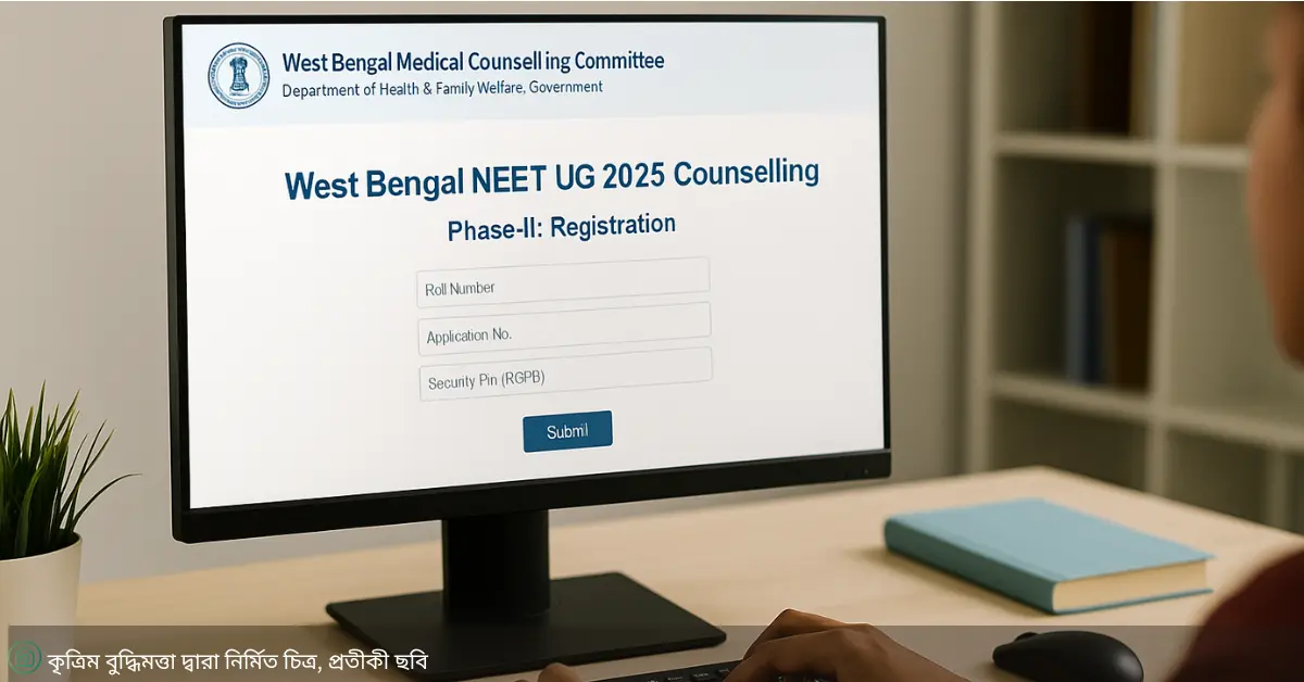 “WB NEET UG Phase 2 registration অনলাইন ওয়েবসাইট”
