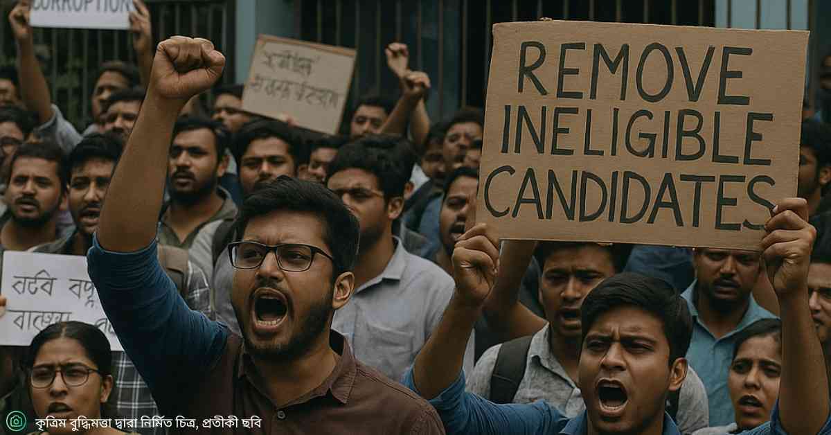 “tainted WBSSC teachers list নিয়ে ছাত্রদের বিক্ষোভ”