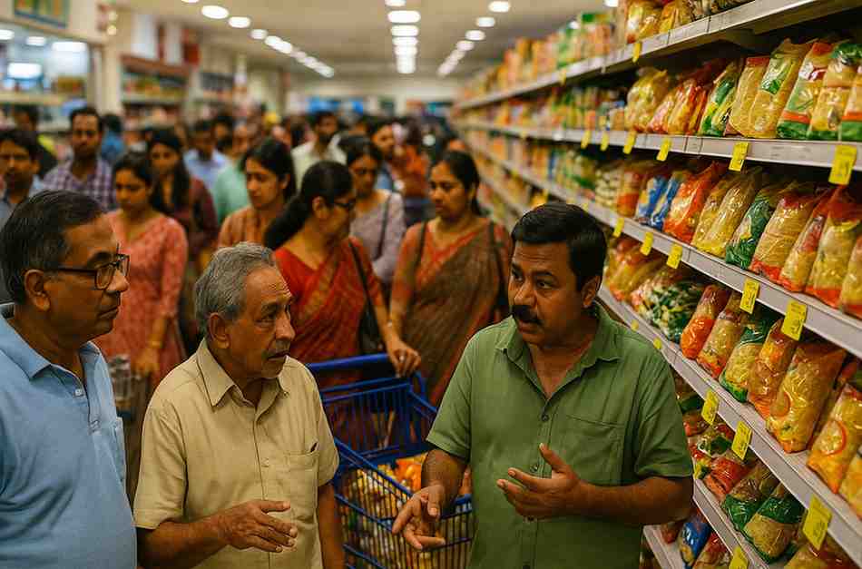 GST Revamp 2025 – সুপারমার্কেটে কম দামে পণ্য কিনছে মানুষ